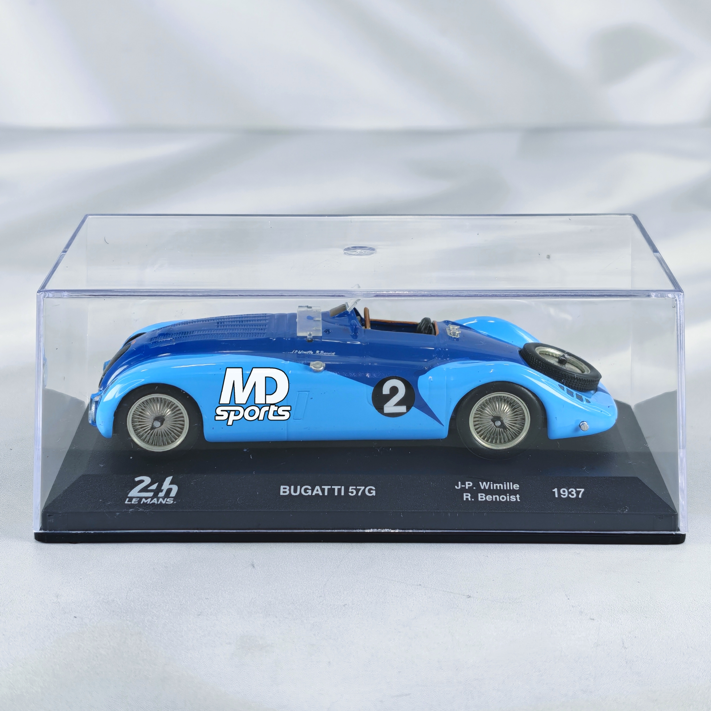 Bugatti 57G Tank LeMans 1937 #2 Wimille-Benoist Caja Acrilica Altaya 1:43 - Imagen 2