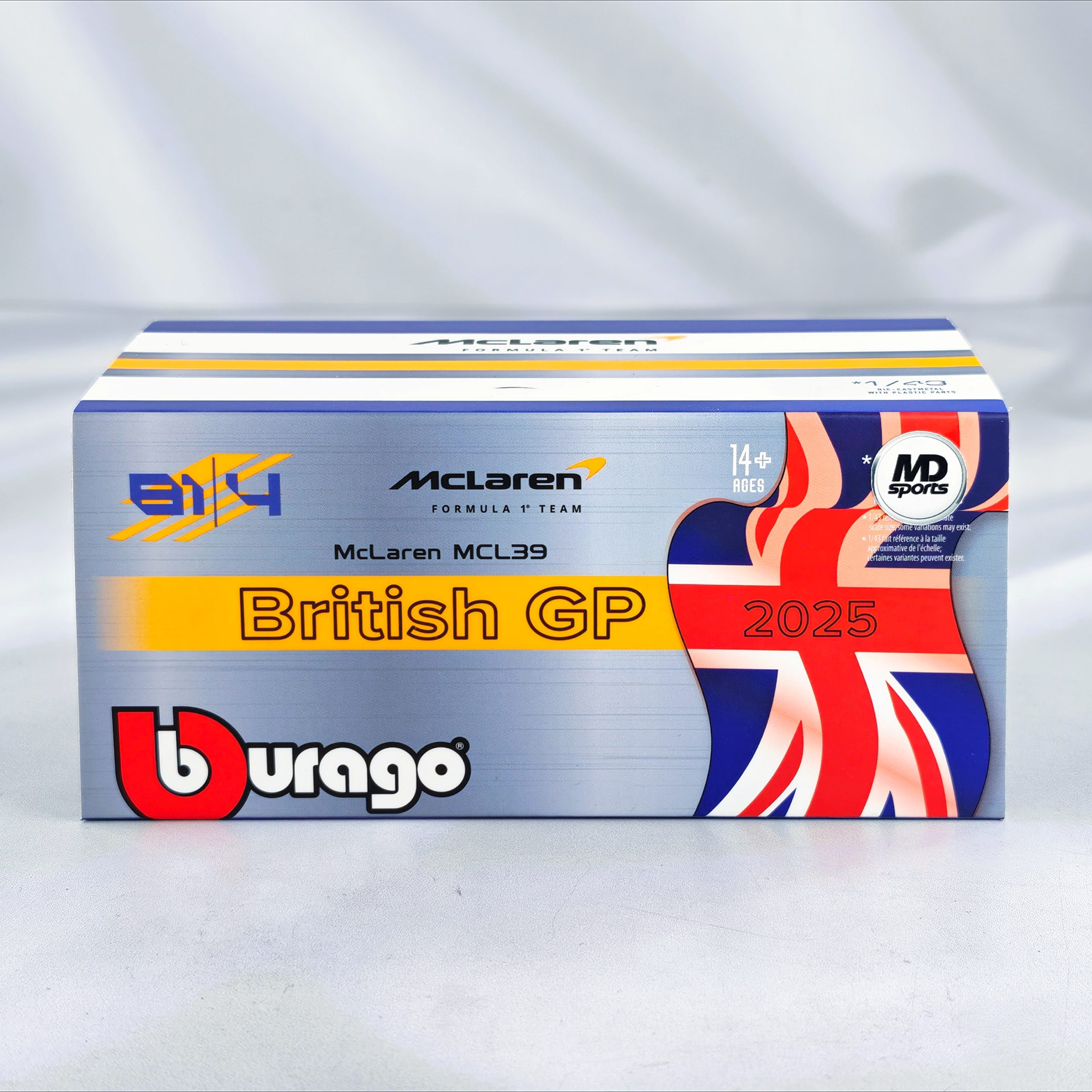 Mclaren MCL39 GP Silverstone 2025 #81 Oscar Piastri Caja Acrilica Burago 1:43