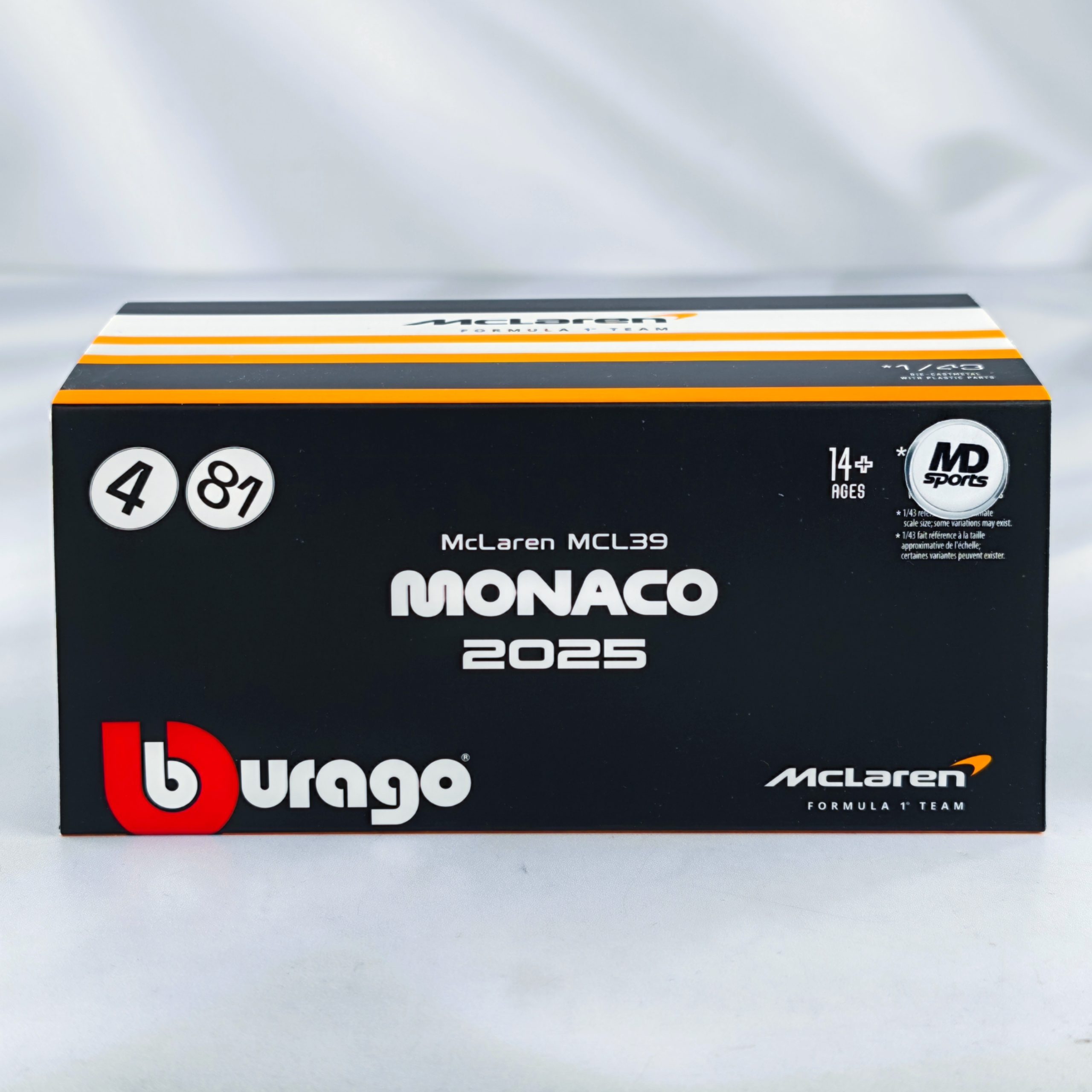 Mclaren MCL39 GP Monaco 2025 #4 Lando Norris Caja Acrilica Burago 1:43