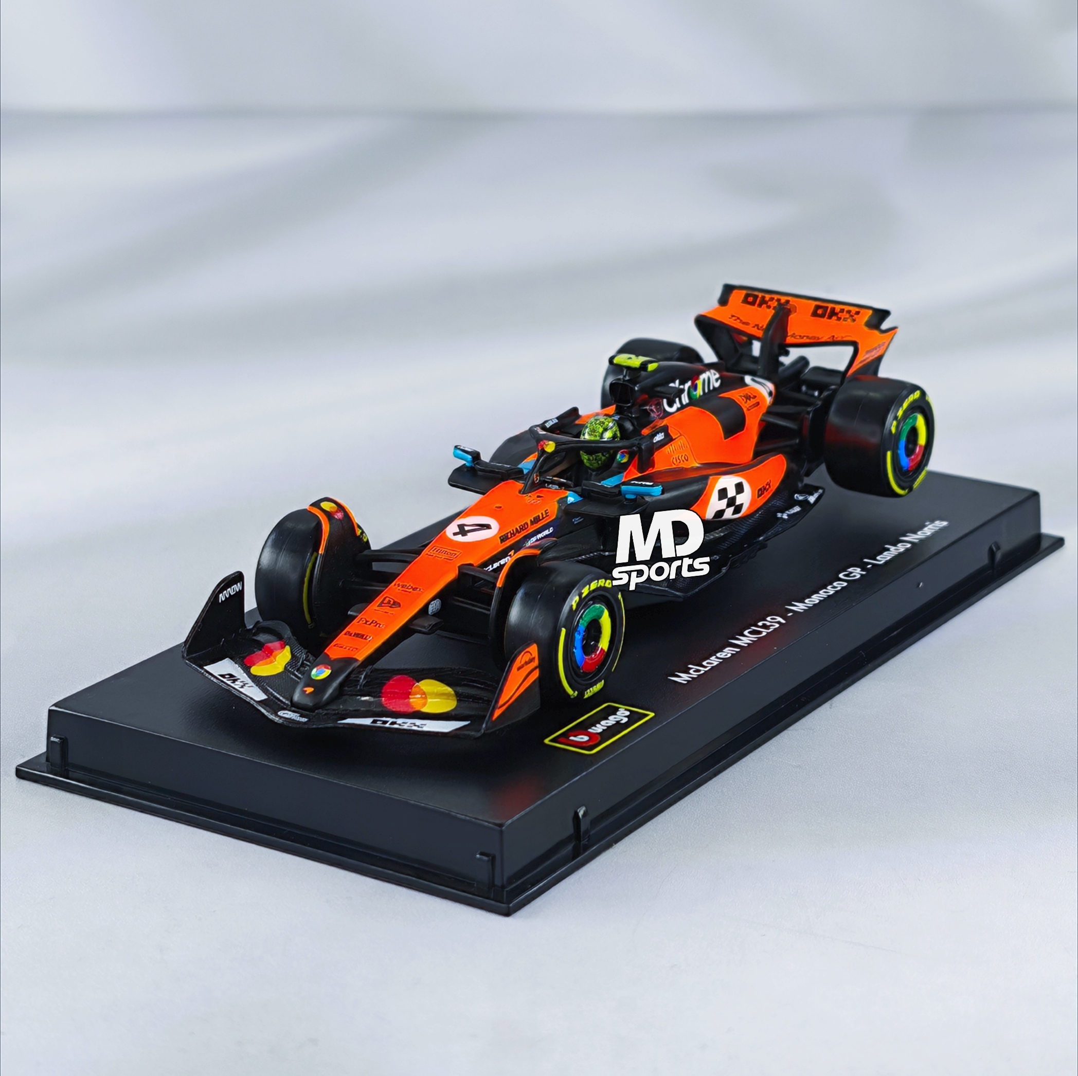 Mclaren MCL39 GP Monaco 2025 #4 Lando Norris Caja Acrilica Burago 1:43 - Imagen 4
