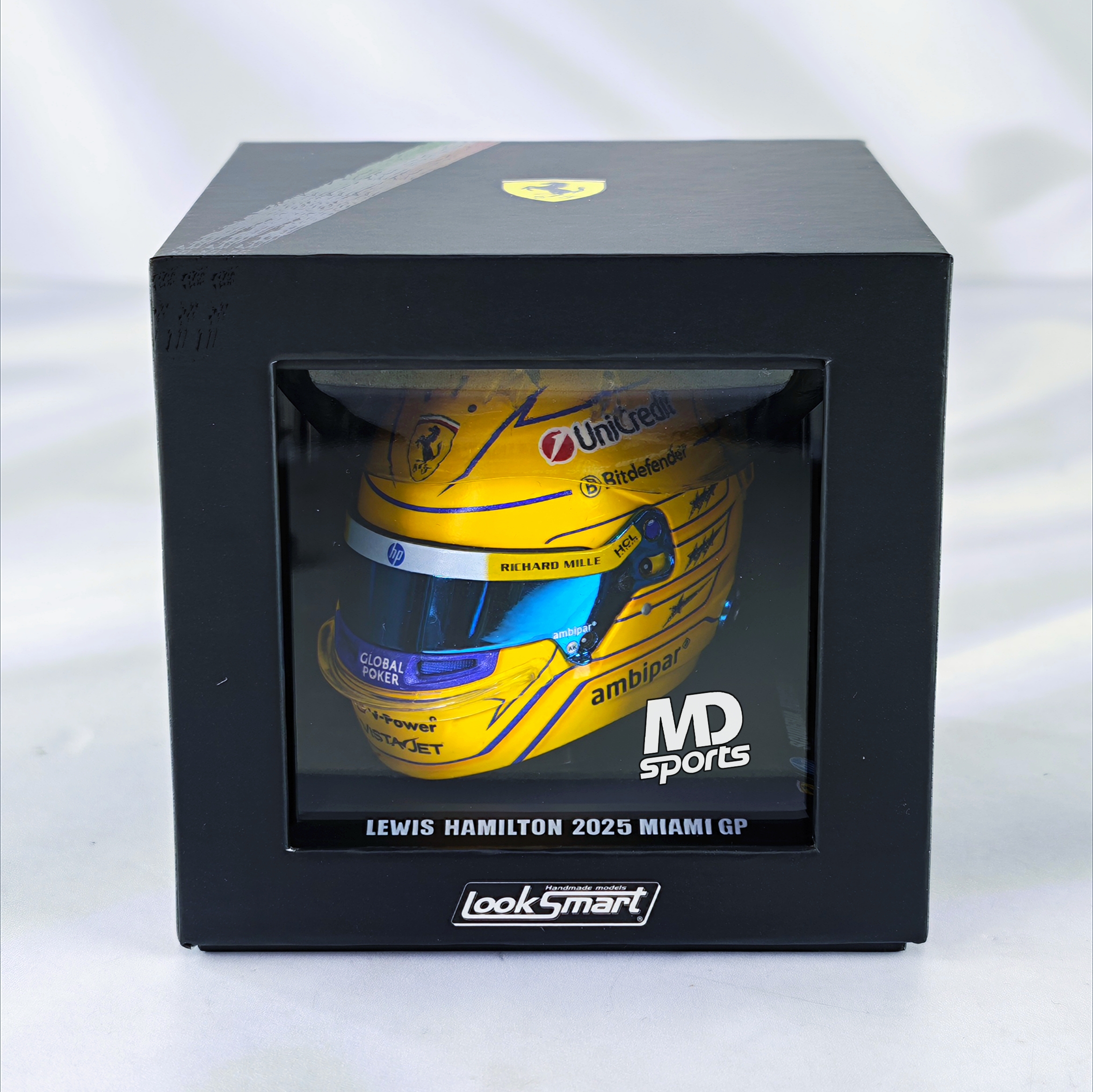 Casco Formula 1 Lewis Hamilton Ferrari GP Miami 2025 Looksmart 1:5