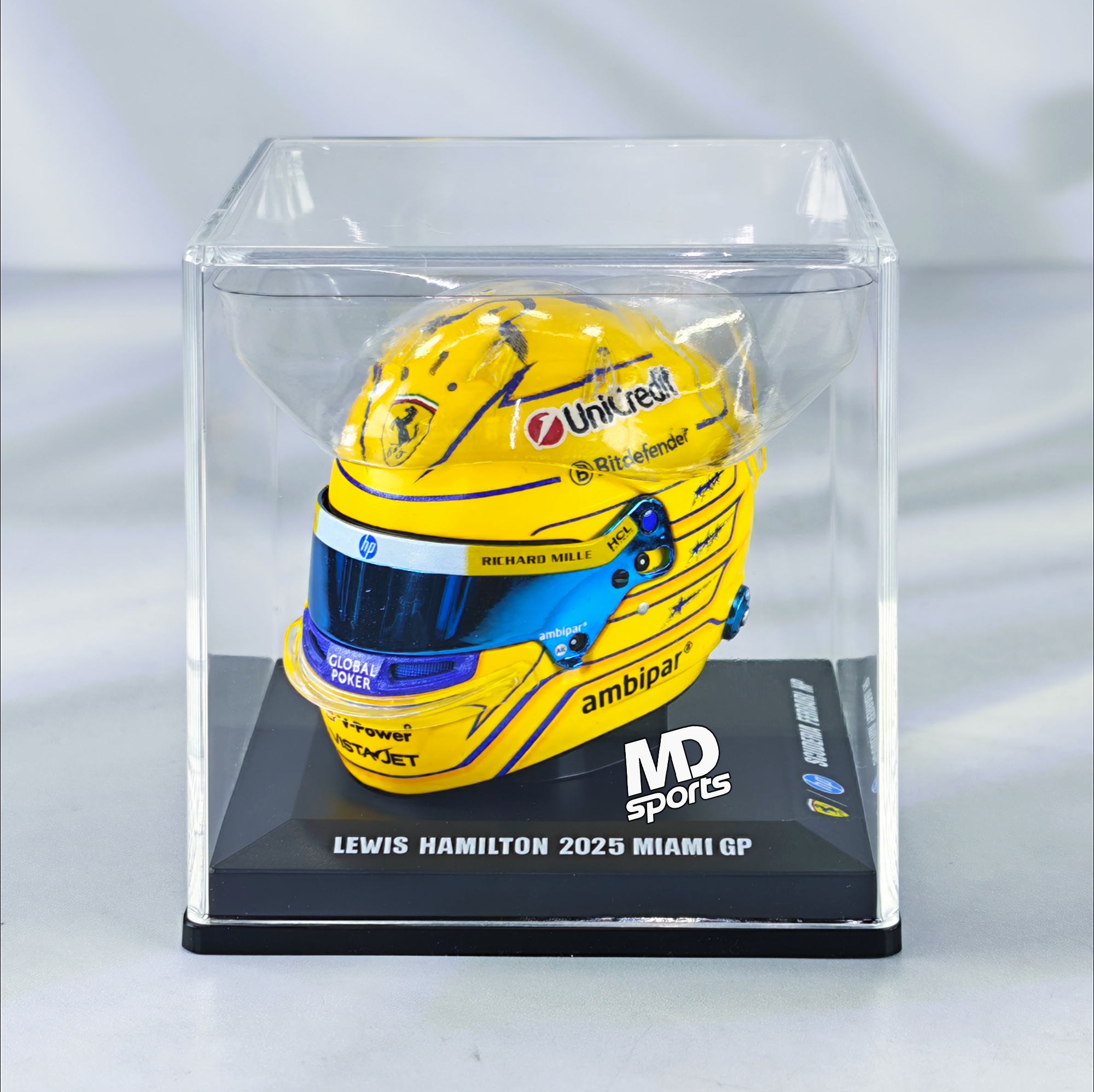 Casco Formula 1 Lewis Hamilton Ferrari GP Miami 2025 Looksmart 1:5 - Imagen 5