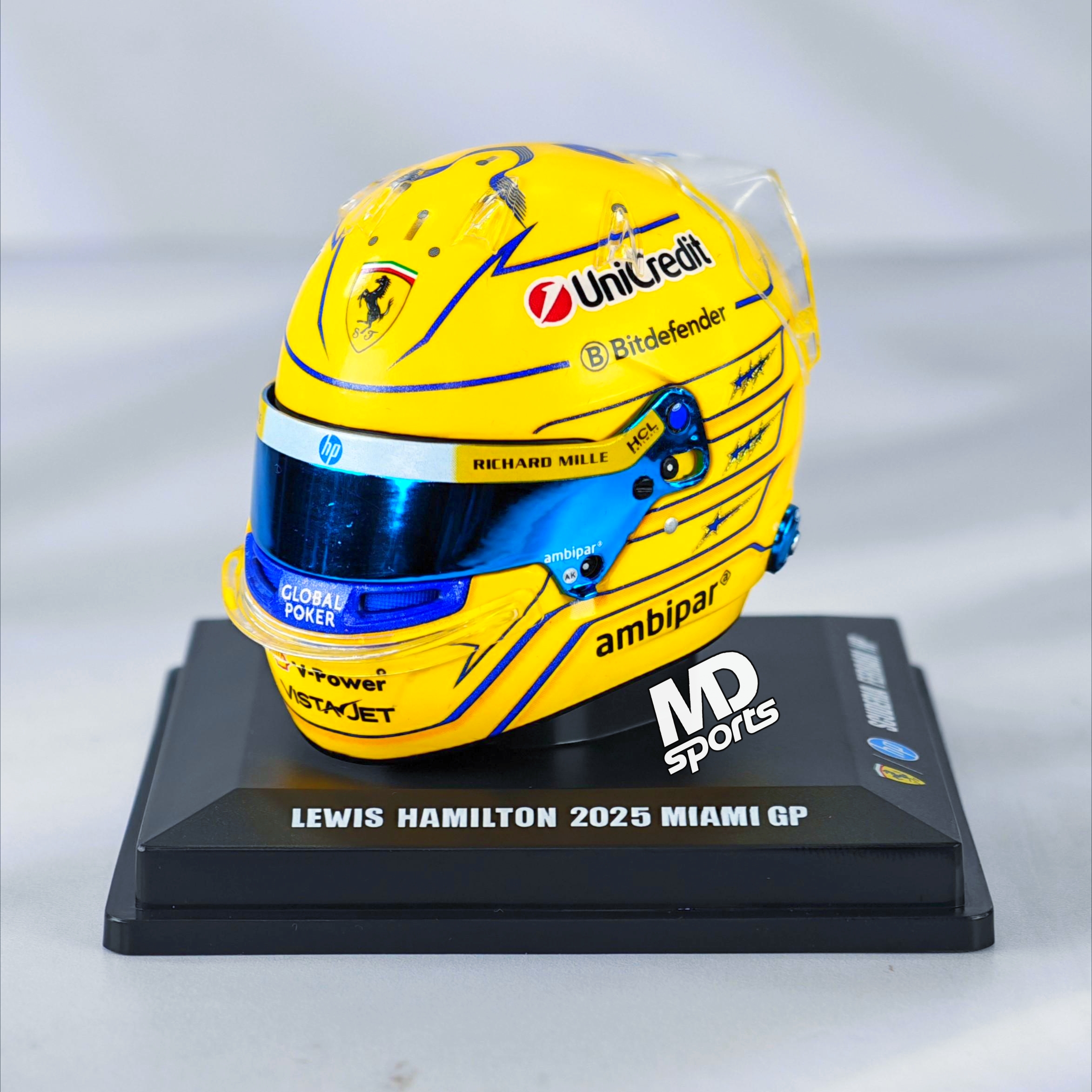 Casco Formula 1 Lewis Hamilton Ferrari GP Miami 2025 Looksmart 1:5
