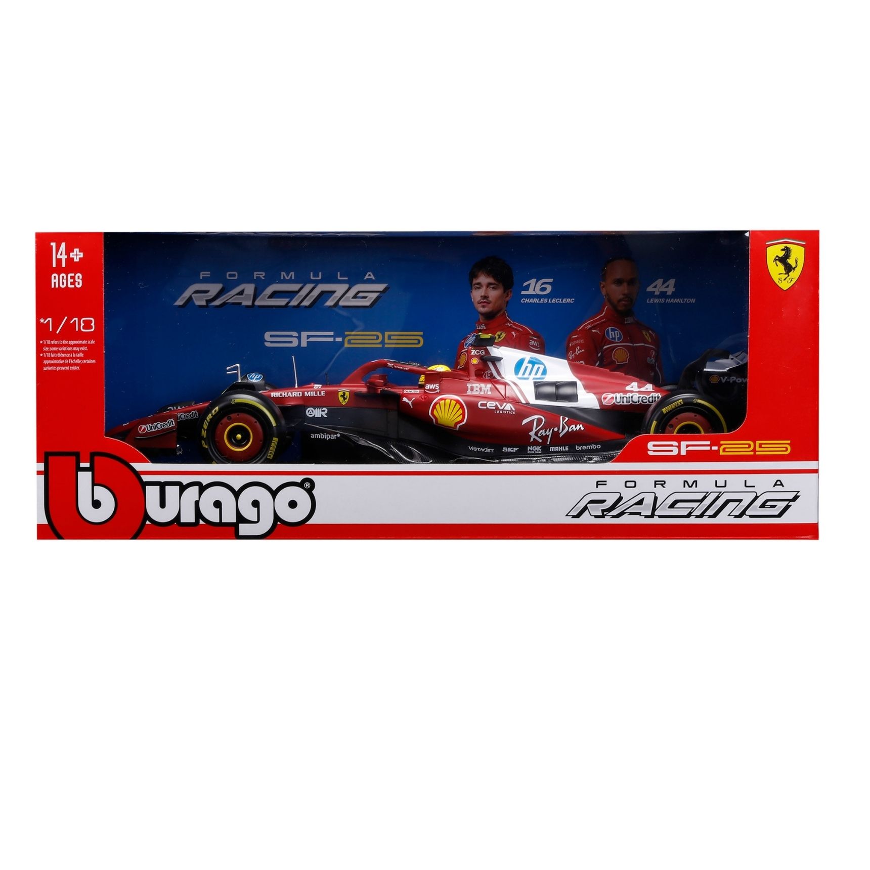 Ferrari SF-25 2025 #44 Lewis Hamilton Caja Normal Burago 1:18