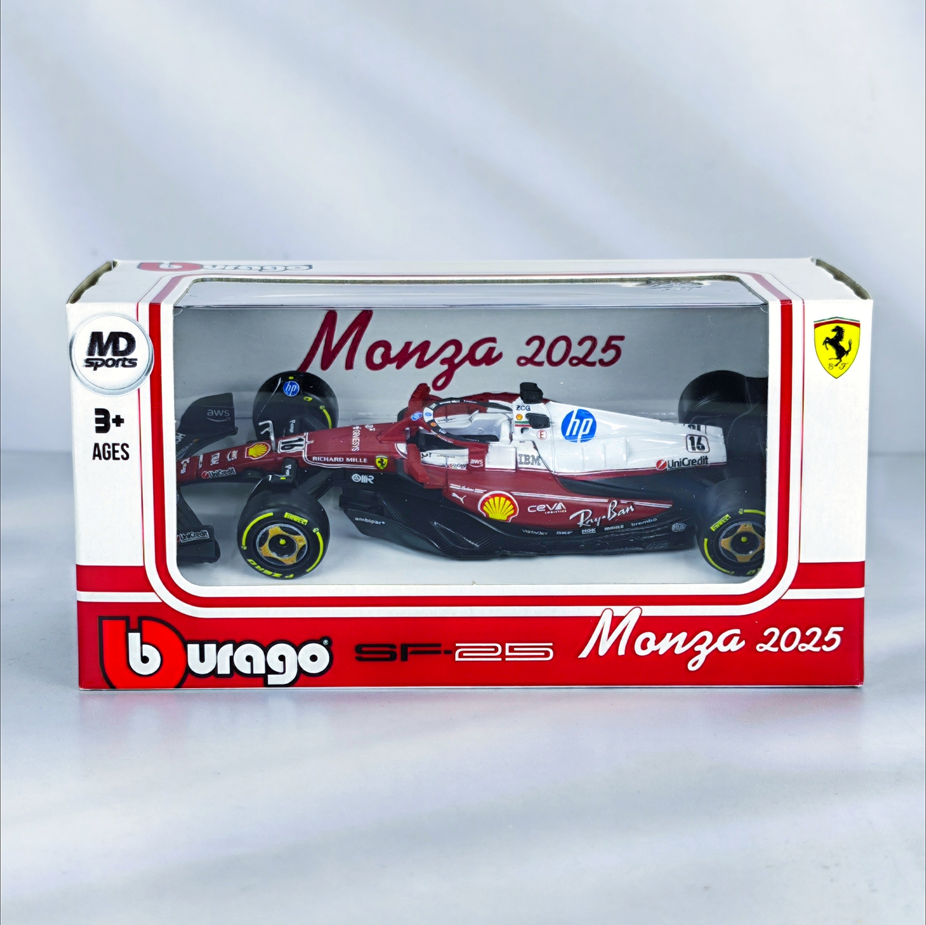 Ferrari SF-25 GP Monza 2025 #16 Charles Leclerc Caja Normal Burago 1:43