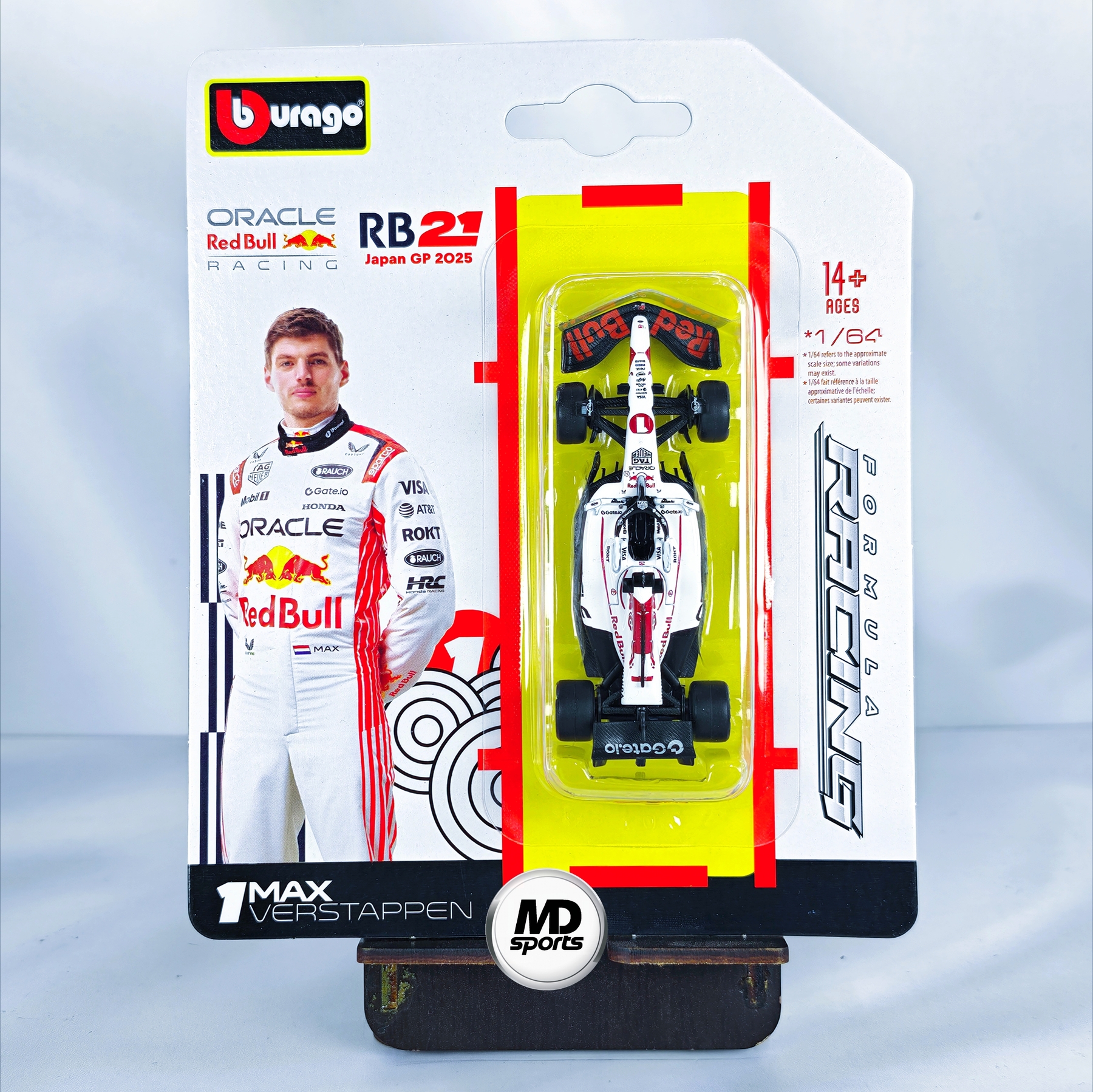 RedBull RB21 GP Japon 2025 #1 Max Verstappen Caja Normal Burago 1:64