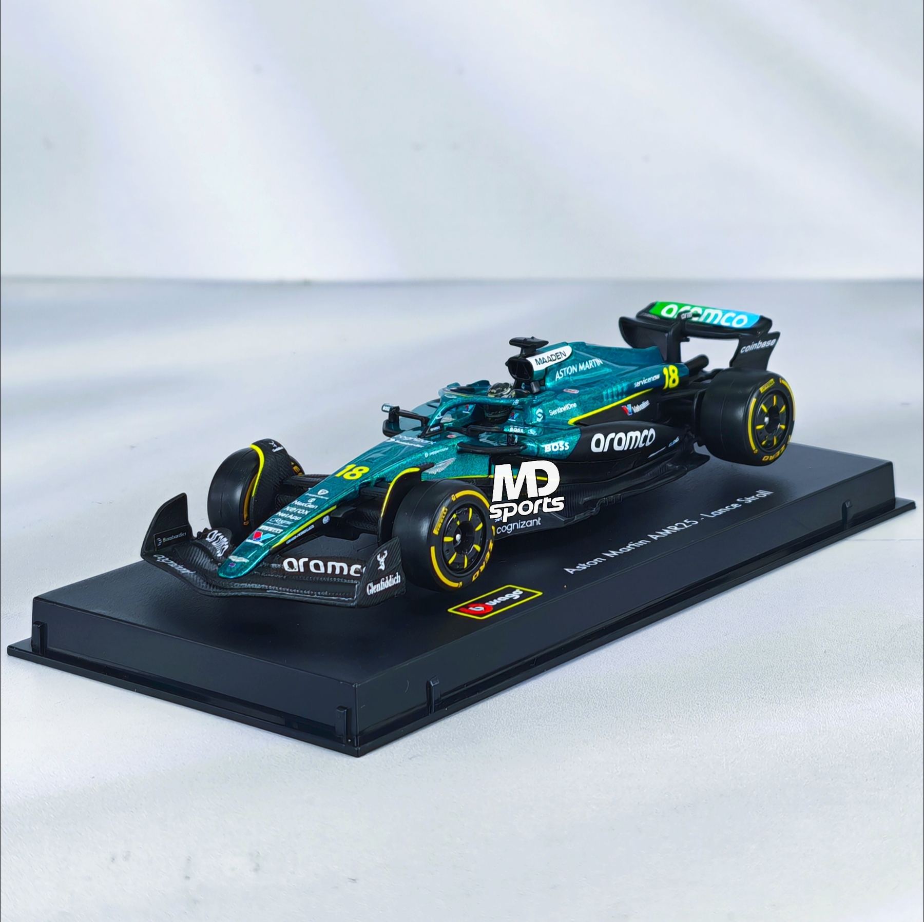 Aston Martin AMR25 2025 #18 Lance Stroll Caja Acrilica Burago 1:43