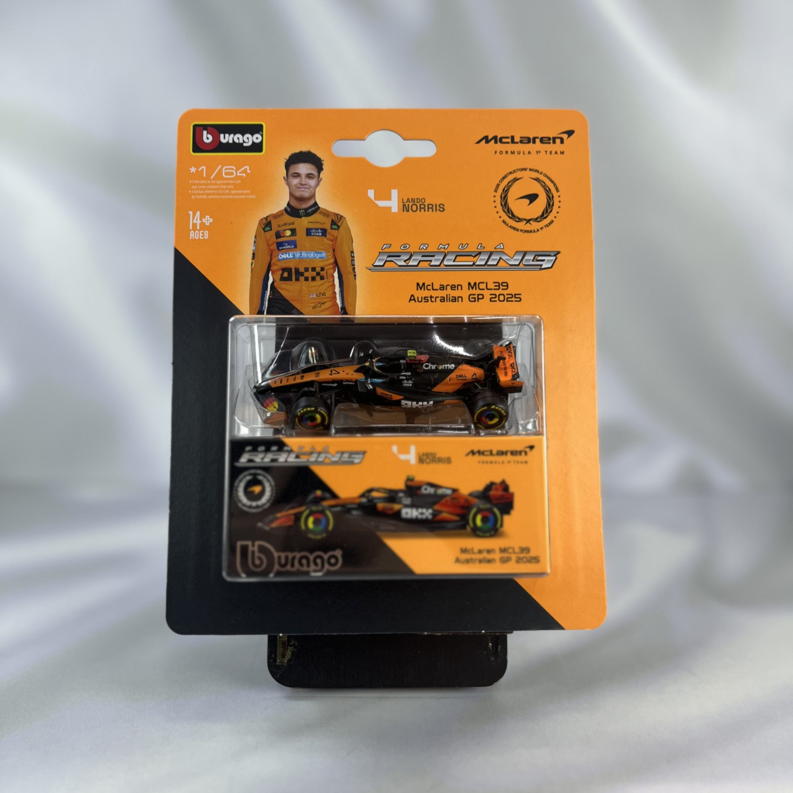 Mclaren MCL39 Australia GP 2025 #4 Lando Norris Con Caja Burago 1:64