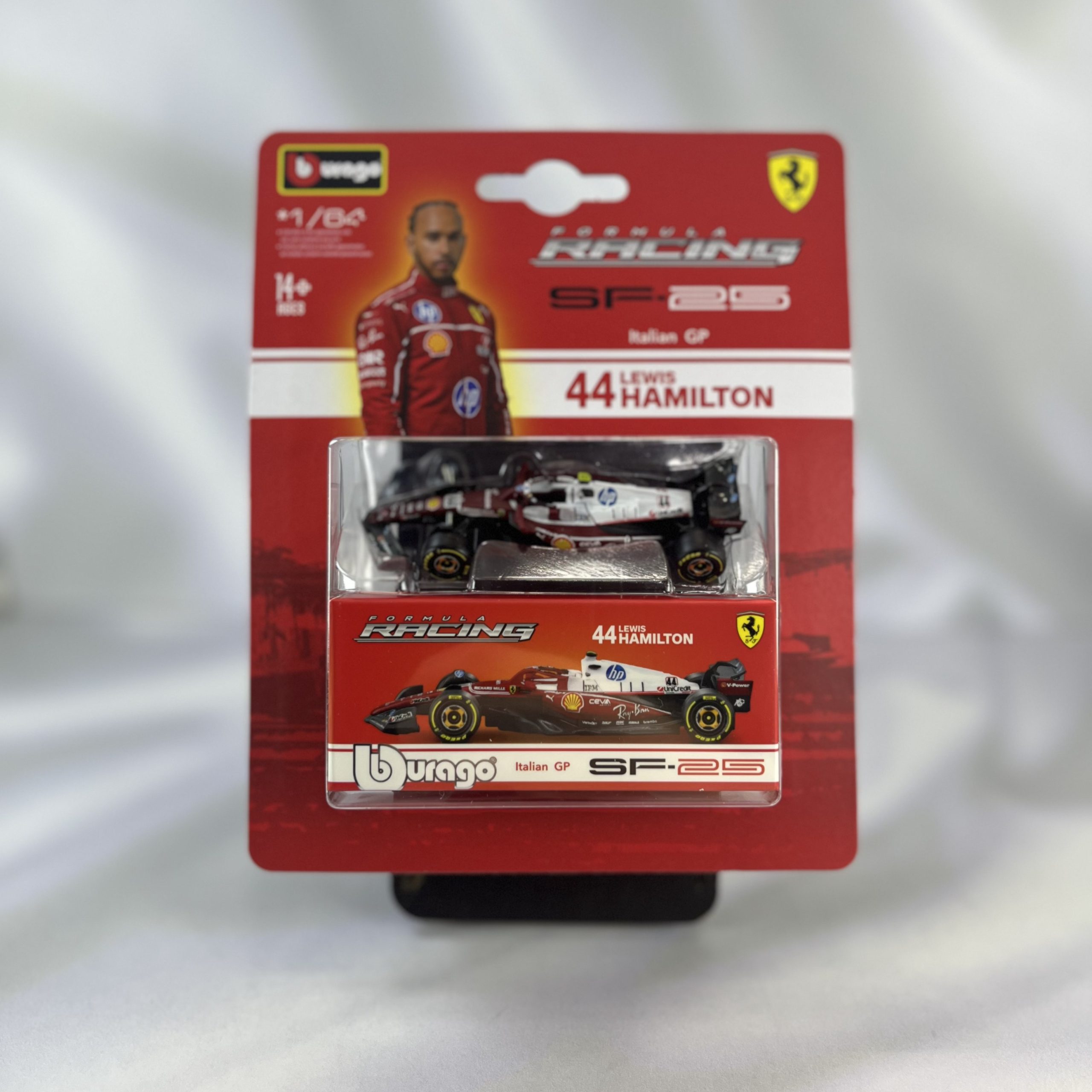 Ferrari SF-25 Monza GP 2025 #44 Lewis Hamilton Con Caja Burago 1:64