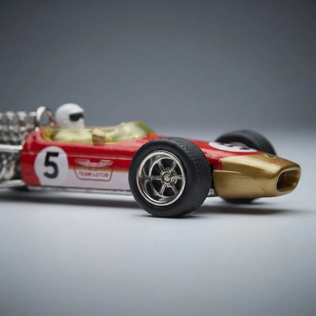 Lotus F1 Team Type 49 1968 #5 Graham Hill HotWheels Basico 1:64 - Imagen 3