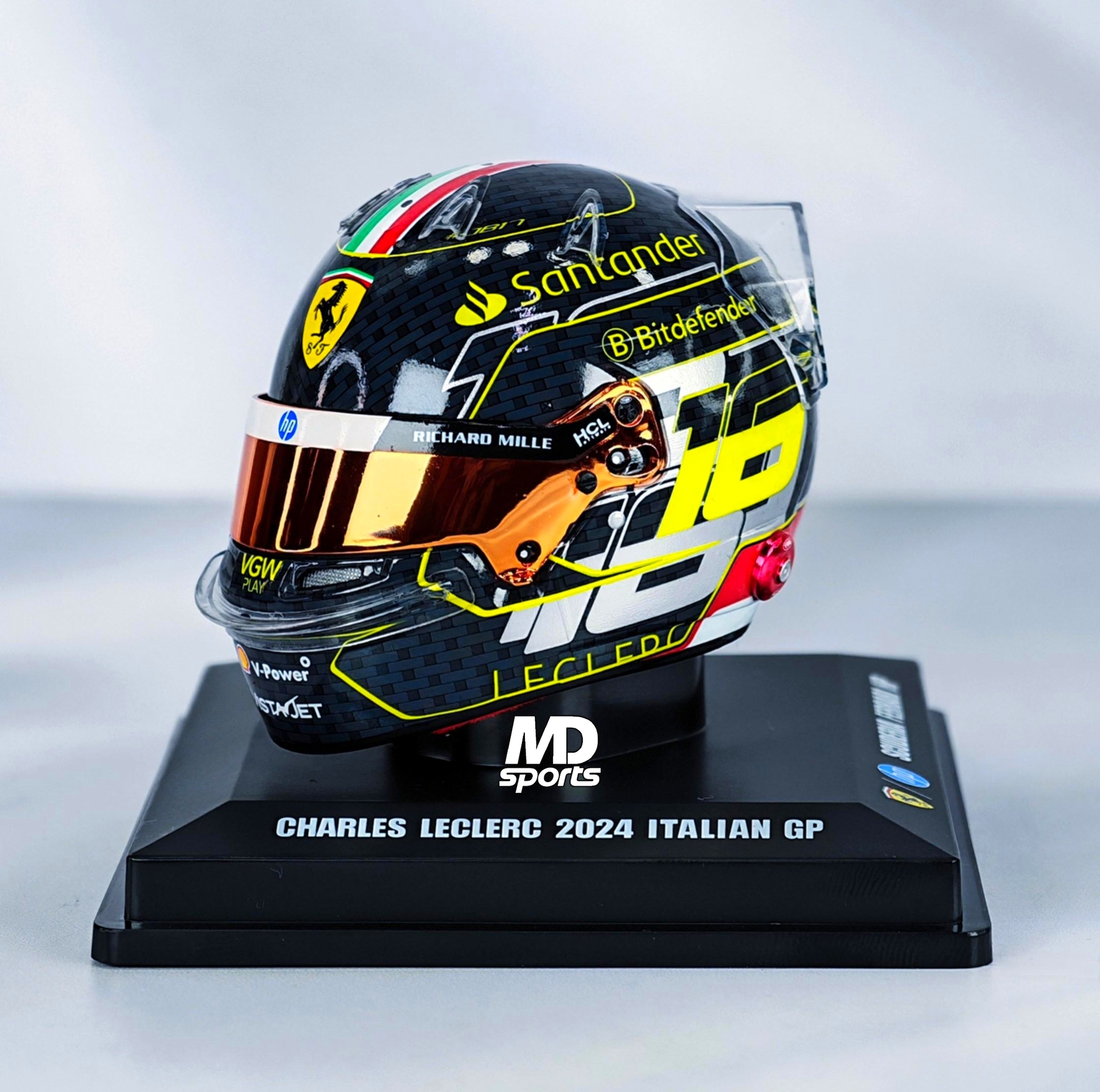 Casco Formula 1 Charles Leclerc Ferrari GP Monza 2024 Looksmart 1:5