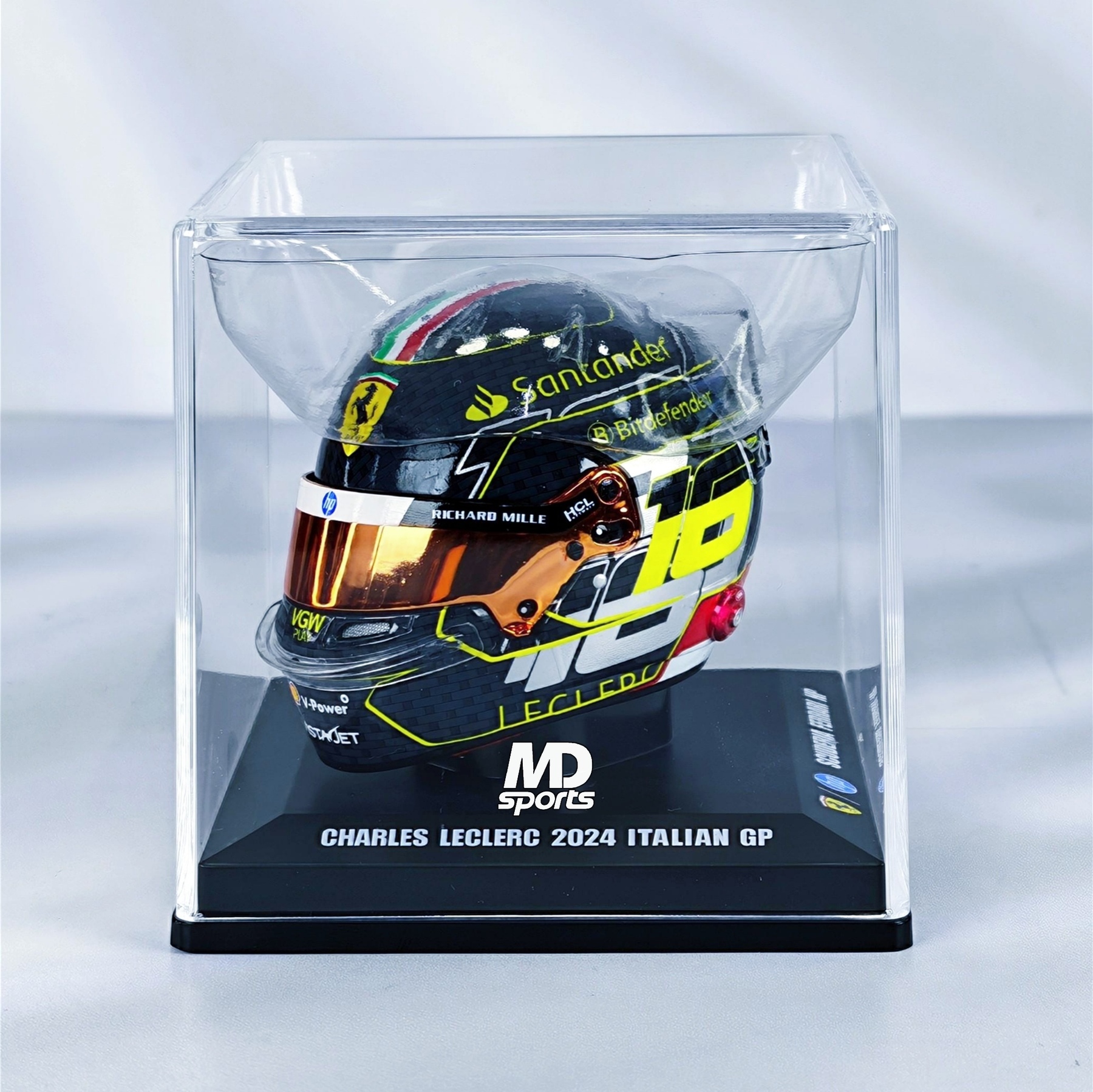 Casco Formula 1 Charles Leclerc Ferrari GP Monza 2024 Looksmart 1:5 - Imagen 4