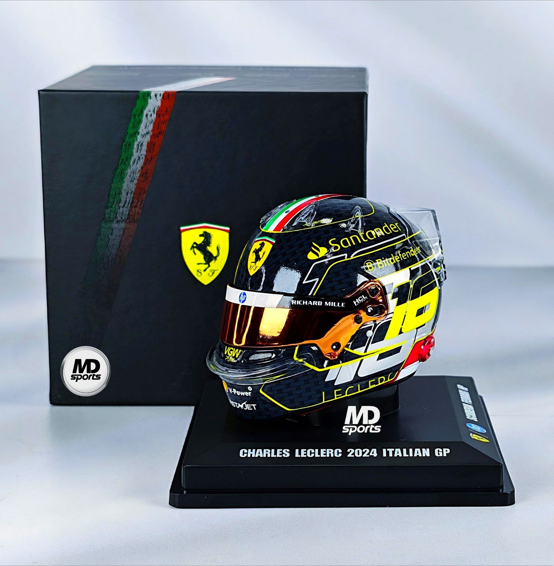 Casco Formula 1 Charles Leclerc Ferrari GP Monza 2024 Looksmart 1:5